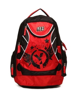 MOCHILA ESCOLAR YES  VERMELHO PRETO MC1413