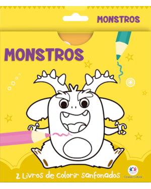 MONSTROS - 2 LIVROS DE COLORIR SANFONADOS