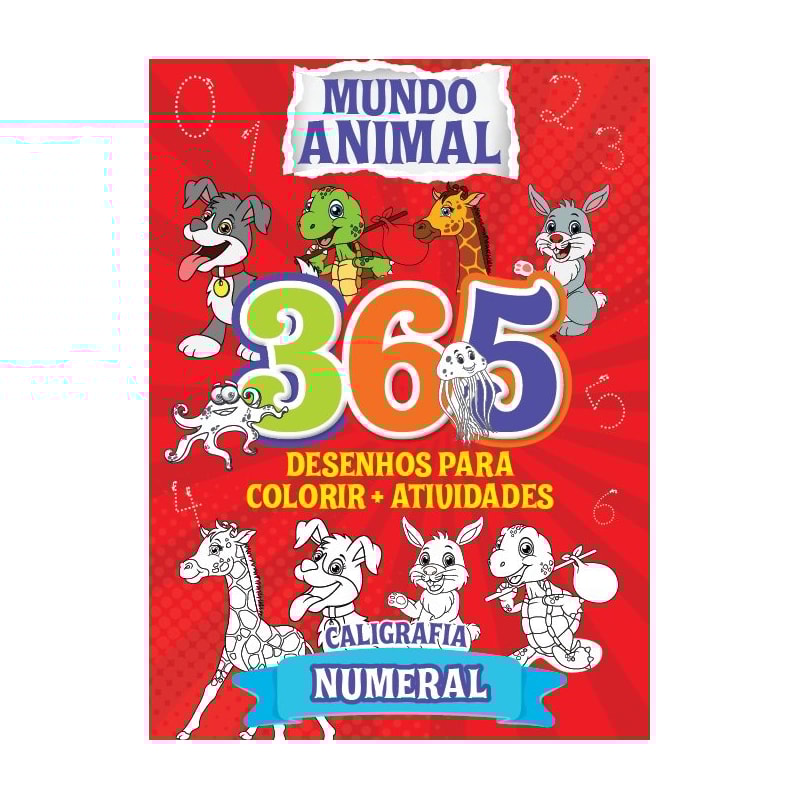 MUNDO ANIMAL - TAPETE 365 DESENHOS PARA COLORIR + ATIVIDADES