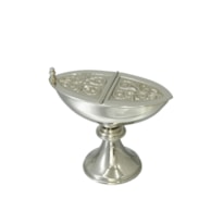 NAVETA NIQUELADA ESTILO BARQUINHA ALTURA 13CM LARGURA 17CM