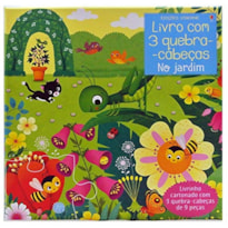 NO JARDIM: LIVRO COM 3 QUEBRA-CABEÇAS