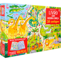 NO ZOOLÓGICO: LIVRO COM QUEBRA-CABEÇA