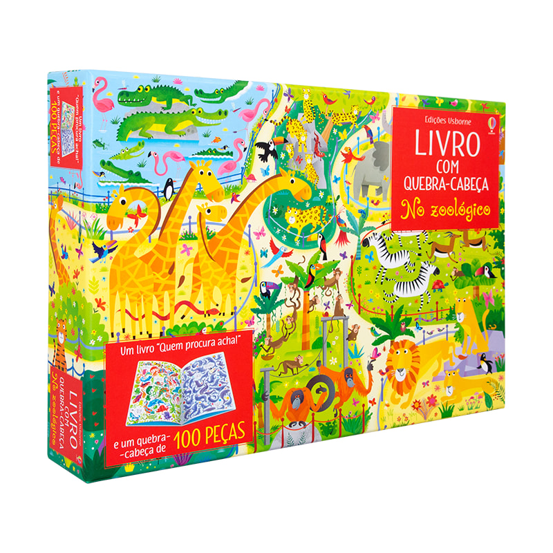 NO ZOOLÓGICO: LIVRO COM QUEBRA-CABEÇA