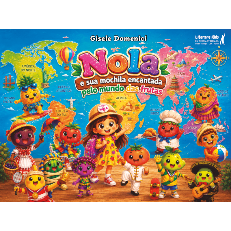 Nola e sua mochila encantada pelo Mundo das Frutas