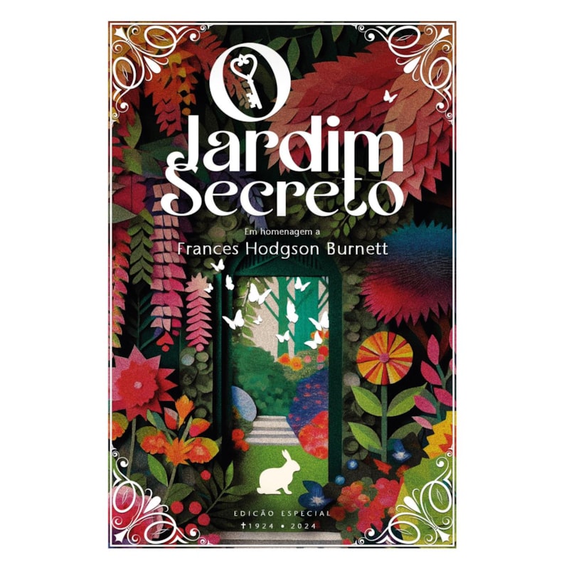 O JARDIM SECRETO - EDIÇÃO DE LUXO: CAPA DURA; FITILHO; RESERVA DE VERNIZ; TRILATERAL VERDE E CABECEADO BRANCO