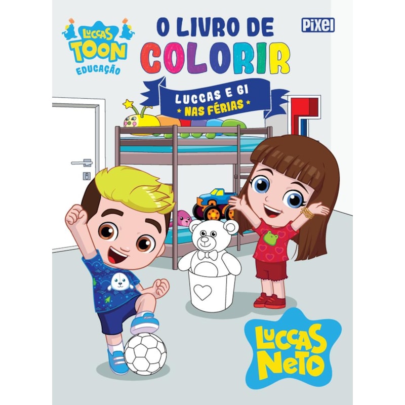 O LIVRO DE COLORIR LUCCAS E GI NAS FÉRIAS