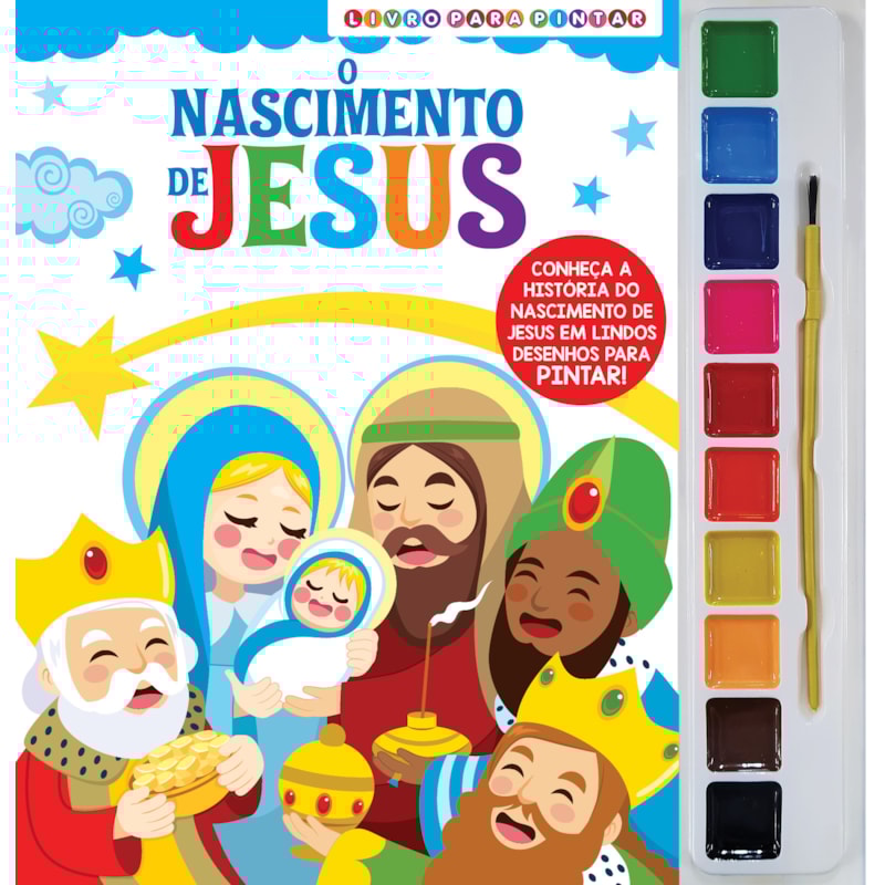 O NASCIMENTO DE JESUS LIVRO PARA PINTAR COM AQUARELA