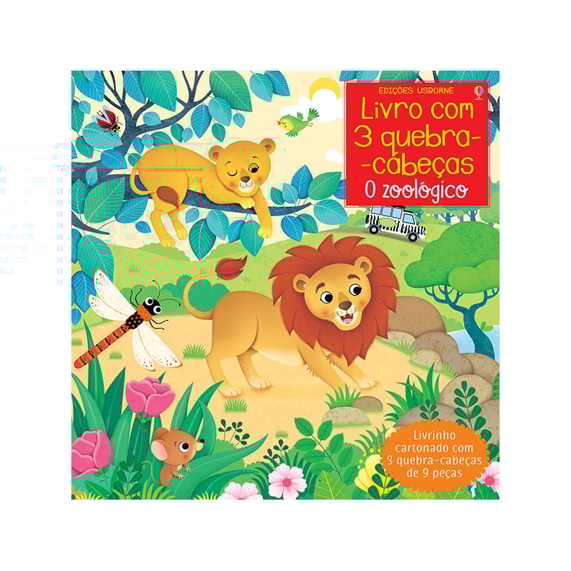 O ZOOLÓGICO: LIVRO COM 3 QUEBRA-CABEÇAS
