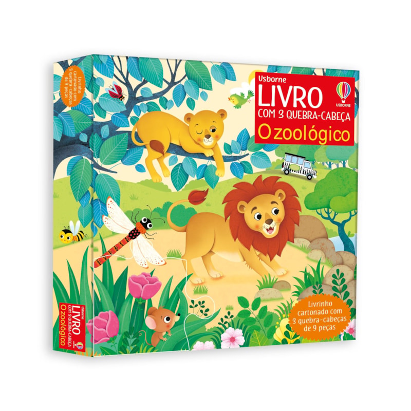 O ZOOLÓGICO: LIVRO COM 3 QUEBRA-CABEÇAS