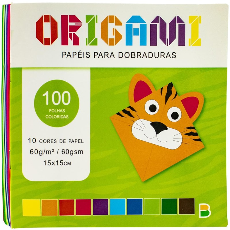 ORIGAMI PAPÉIS PARA DOBRADURA (100 FOLHAS) 15X15CM