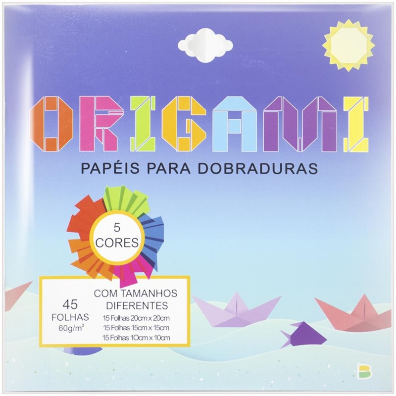 ORIGAMI PAPÉIS PARA DOBRADURA (45 FOLHAS) VU