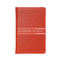OS EVANGELHOS BILÍNGUE NVI E NIV (PORTUGUÊS E INGLÊS), LETRA TRADICIONAL, FONTE LEITURA PERFEITA, COM LETRAS DE JESUS EM AZUL, CAPA DURA LUXO LARANJA