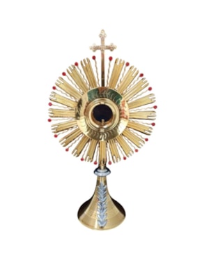 OSTENSÓRIO 45CM DE ALTURA RAIO COM PEDRAS