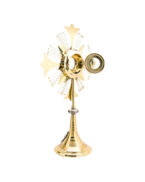 OSTENSÓRIO CRUZ DE MALTA 67CM ALTURA BASE COM UVA