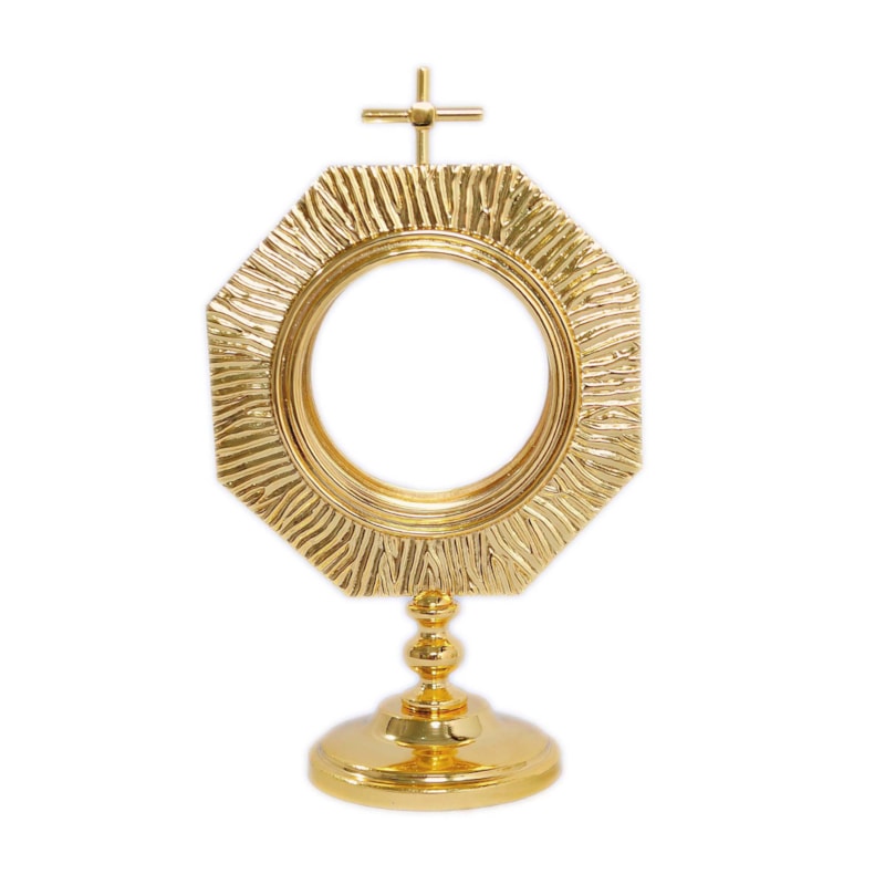 OSTENSÓRIO DE LATÃO DOURADO - 19X12CM
