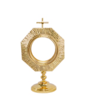 OSTENSÓRIO DE LATÃO DOURADO - 19X12CM