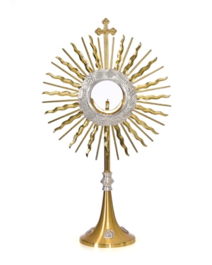 OSTENSÓRIO EM LATÃO ALTURA 60CM X DIÂMETRO 35CM EVANGELISTAS