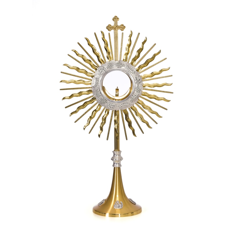 OSTENSÓRIO EM LATÃO ALTURA 60CM X DIÂMETRO 35CM EVANGELISTAS