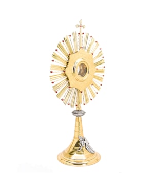 OSTENSÓRIO PAVÃO 60CM ALTURA BASE COM UVA