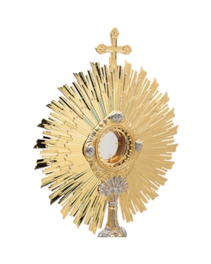 OSTENSÓRIO RÉPLICA 60CM DE ALTURA DOURADO DETALHES NIQUEL