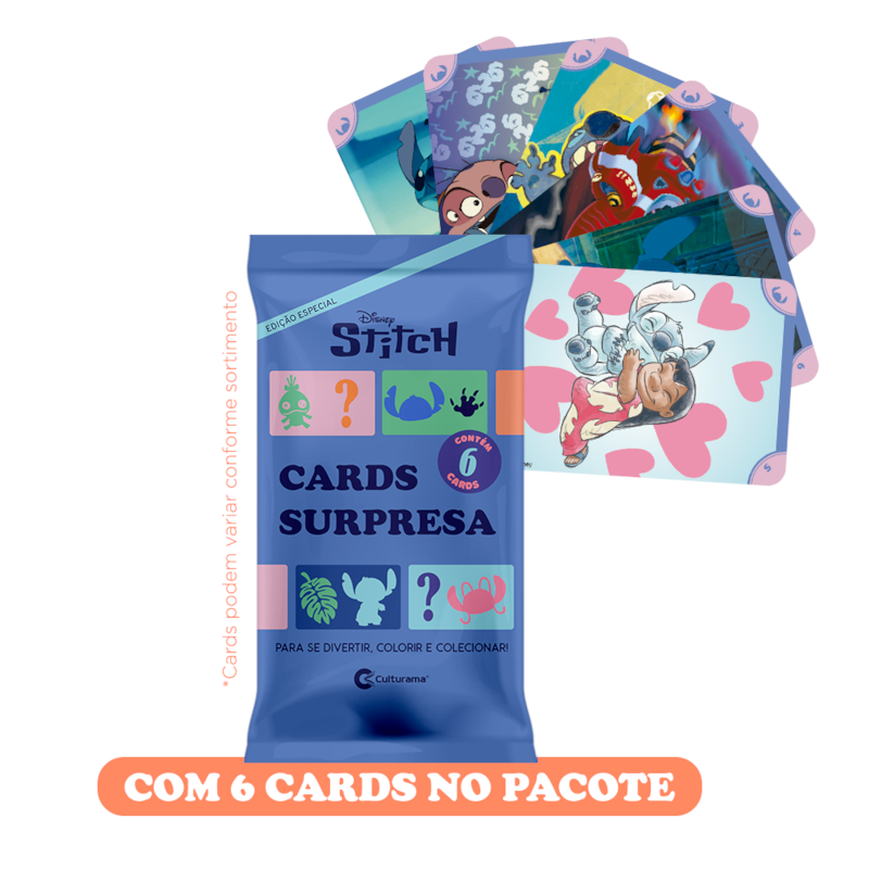 PACOTE COM 6 CARDS COLECIONÁVEIS STITCH
