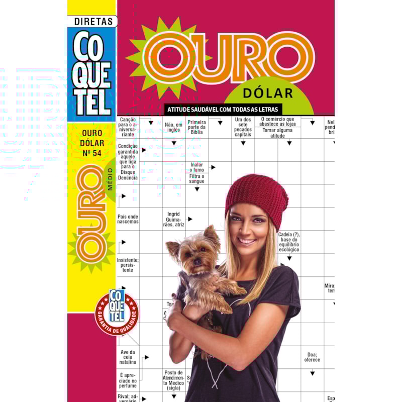 PALAVRAS-CRUZADAS DIRETAS COQUETEL OURO DÓLAR 54: NÍVEL MÉDIO