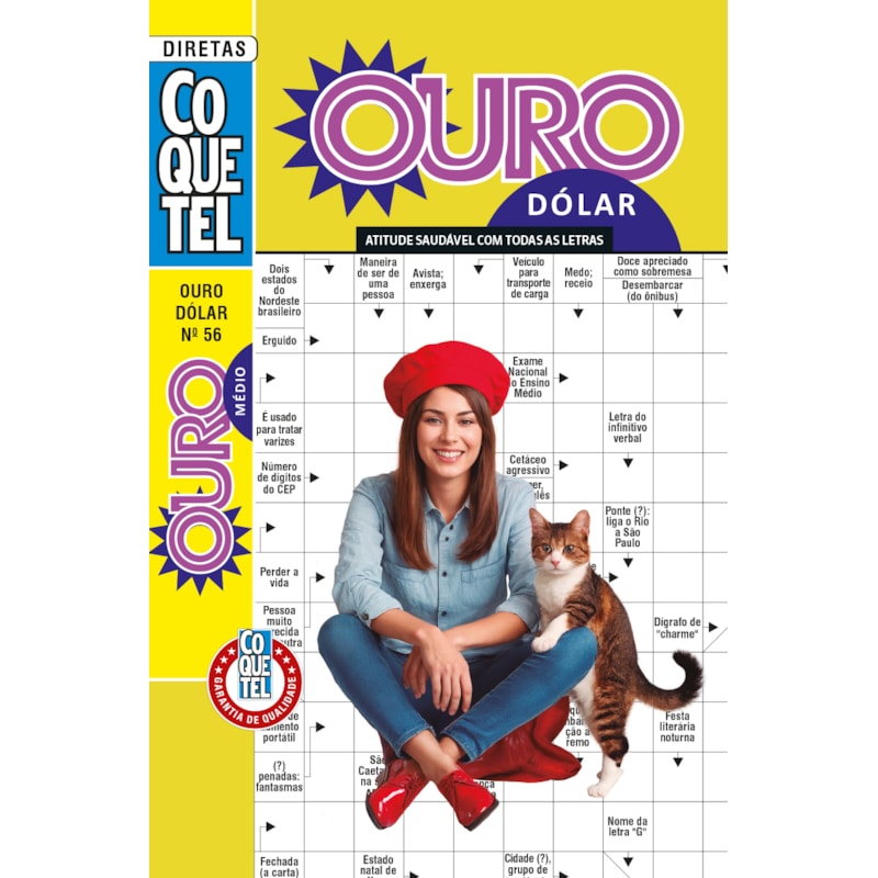 PALAVRAS-CRUZADAS DIRETAS COQUETEL OURO DÓLAR 56: NÍVEL MÉDIO