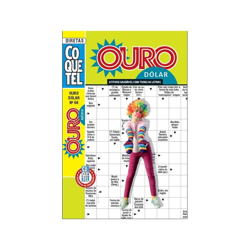 PALAVRAS-CRUZADAS DIRETAS COQUETEL OURO DÓLAR 60: NÍVEL MÉDIO