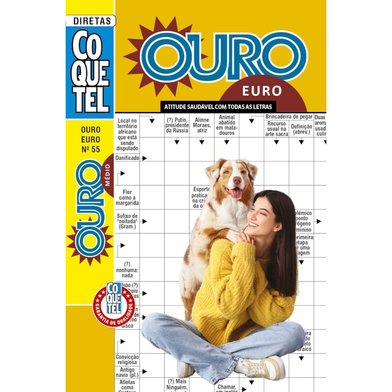 PALAVRAS-CRUZADAS DIRETAS COQUETEL OURO EURO 55: NÍVEL MÉDIO