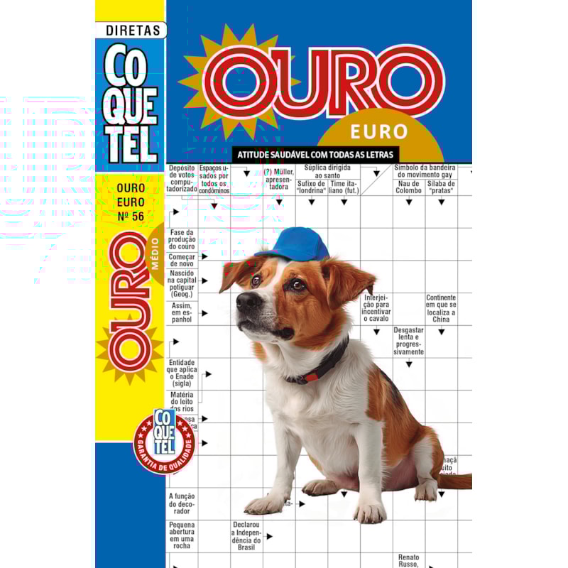 PALAVRAS-CRUZADAS DIRETAS COQUETEL OURO EURO 56: NÍVEL MÉDIO