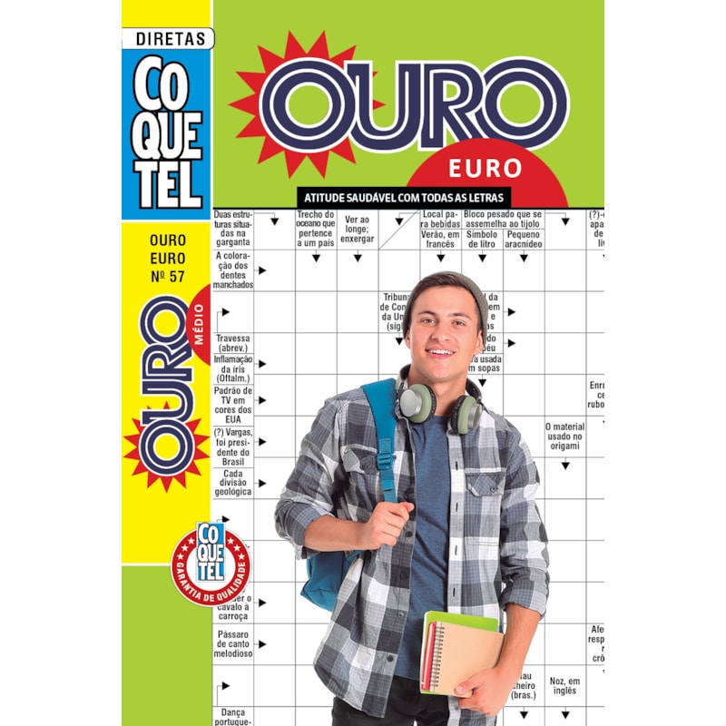 PALAVRAS-CRUZADAS DIRETAS COQUETEL OURO EURO 57: NÍVEL MÉDIO