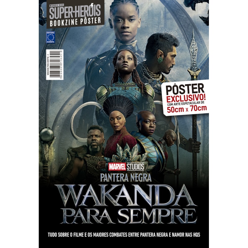 PANTERA NEGRA: WAKANDA PARA SEMPRE - ARTE C - SUPERPÔSTER MUNDO DOS SUPER-HERÓIS