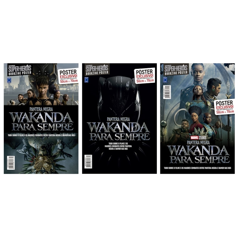 PANTERA NEGRA: WAKANDA PARA SEMPRE - COLEÇÃO 3 PÔSTERES - SUPERPÔSTER MUNDO DOS SUPER-HERÓIS