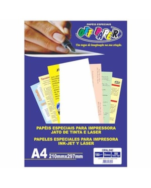 PAPEL OFFPAPERS OPALINE A4 BRANCO 180G/M² 50 FLS