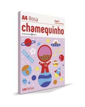 PAPEL SULFITE CHAMEQUINHO A4 ROSA 210MMX297MM 75G/M² 100FLS