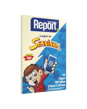 PAPEL SULFITE REPORT A4 AMARELO 210MMX297MM 75 G/M² 100 FOLHAS