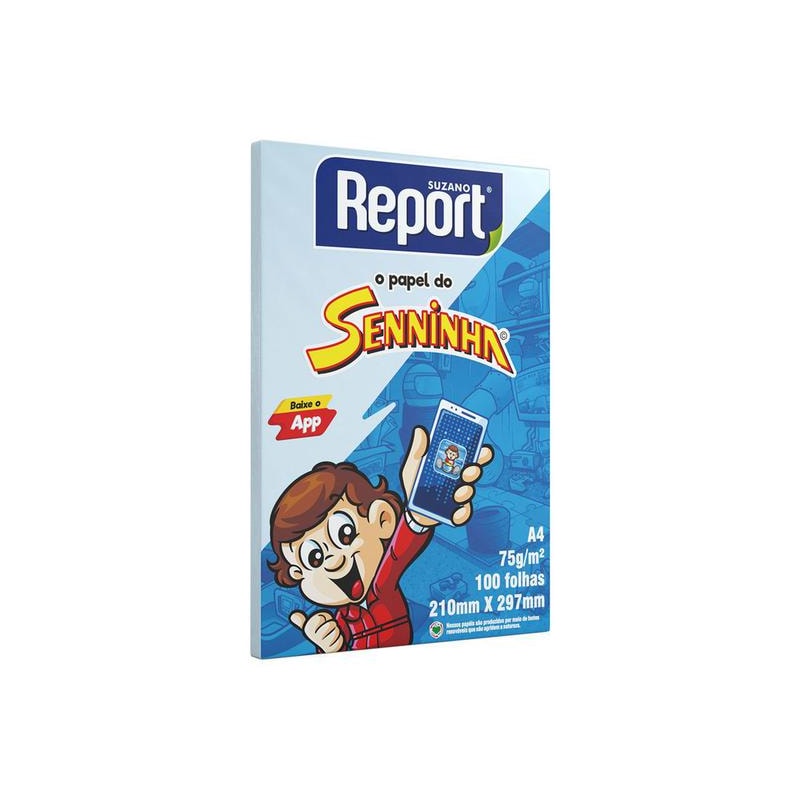 PAPEL SULFITE REPORT A4 AZUL 210MMX297MM   75G/M² 100 FOLHAS