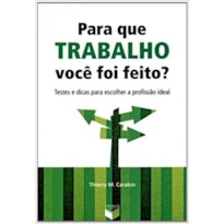 PARA QUE TRABALHO VOCÊ FOI FEITO?: TESTES E DICAS PARA ESCOLHER A PROFISSÃO IDEAL: TESTES E DICAS PARA ESCOLHER A PROFISSÃO IDEAL