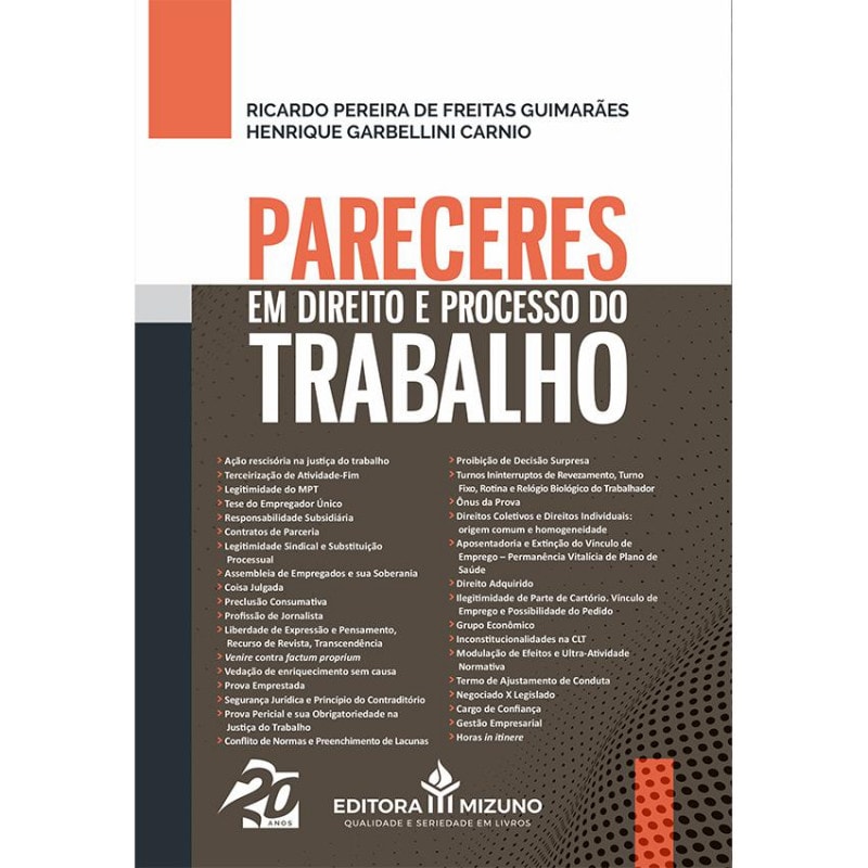 PARECERES EM DIREITO E PROCESSO DO TRABALHO