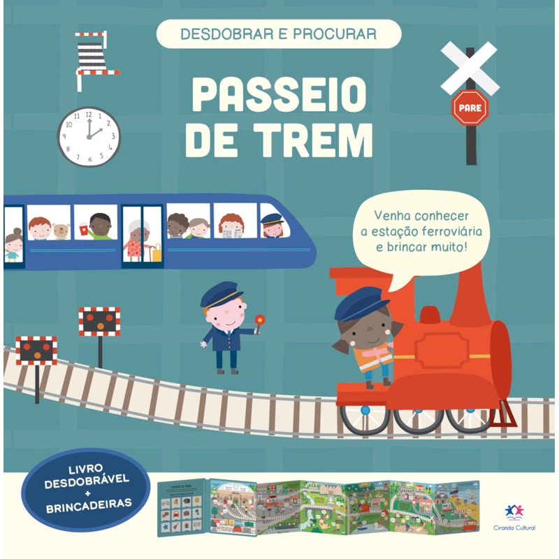 PASSEIO DE TREM - LIVRO DESDOBRÁVEL + BRINCADEIRAS