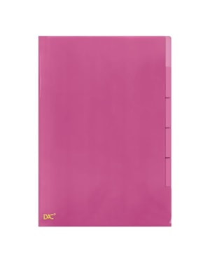 PASTA DAC L A4 5 DIVISOES ROSA