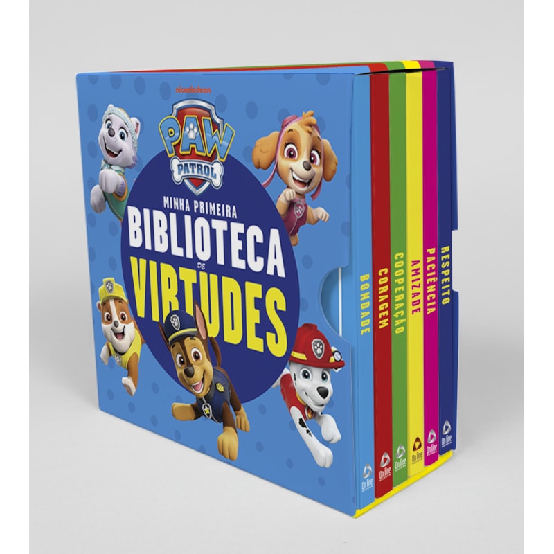 PATRULHA CANINA BIBLIOTECA VIRTUDES - BOX COM 6 LIVRINHOS