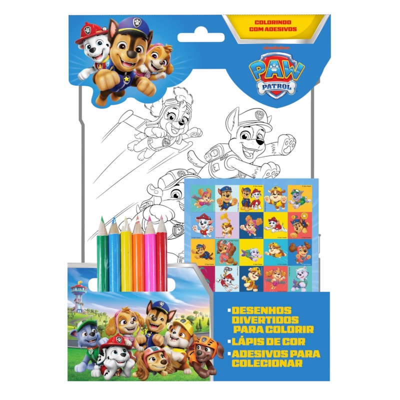 PATRULHA CANINA COLORINDO COM ADESIVOS