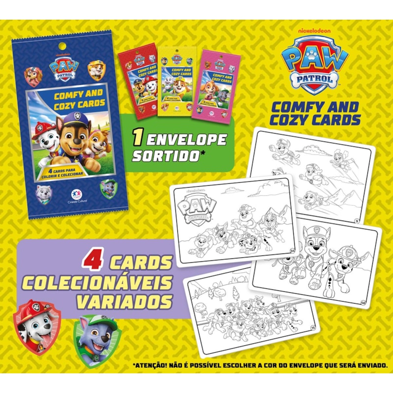 PATRULHA CANINA - COMFY AND 4 CARDS PARA COLORIR E COLECIONAR
