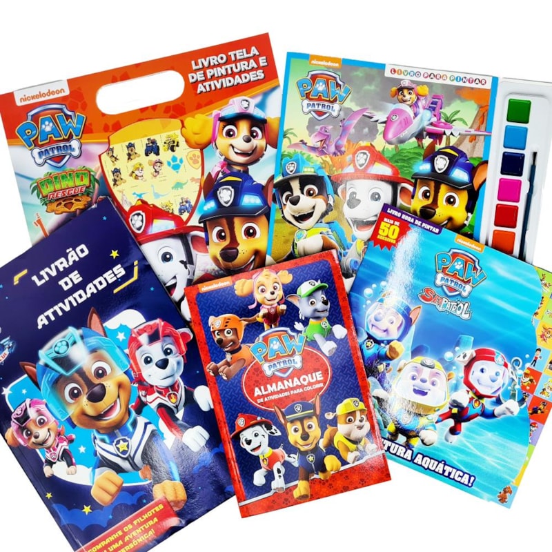 PATRULHA CANINA KIT LIVROS PARA COLORIR E ATIVIDADES