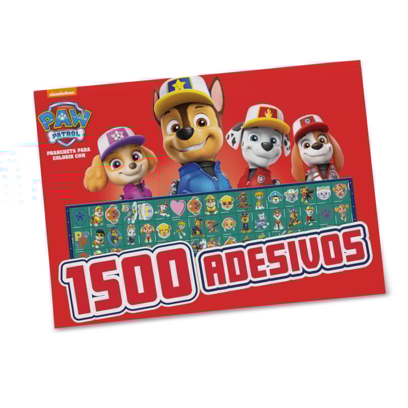 PATRULHA CANINA PRANCHETA PARA COLORIR COM 1500 ADESIVOS