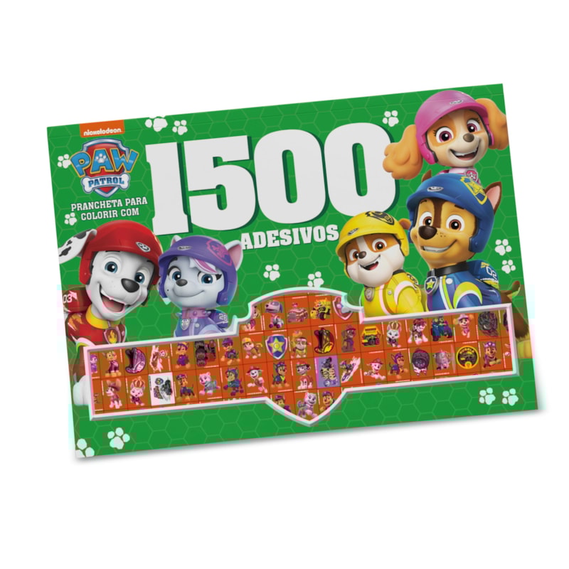 PATRULHA CANINA PRANCHETA PARA COLORIR COM 1500 ADESIVOS