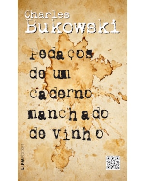 Pedaços de um caderno manchado de vinho