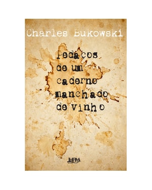 Pedaços de um caderno manchado de vinho