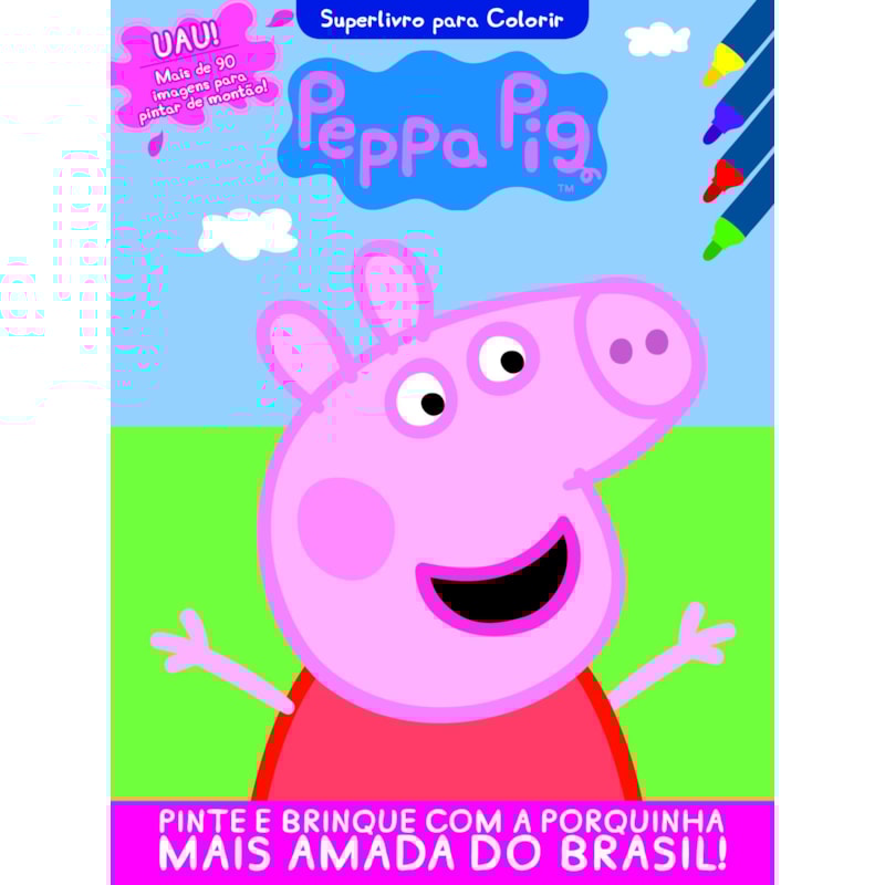 PEPPA PIG - SUPERLIVRO PARA COLORIR COM ADESIVOS - VOL.1: SOLTE A IMAGINAÇÃO PARA COLORIR ESTA TURMA!